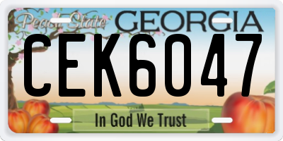 GA license plate CEK6047