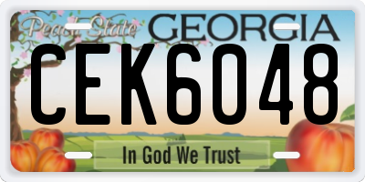 GA license plate CEK6048