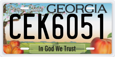 GA license plate CEK6051