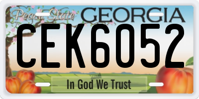 GA license plate CEK6052