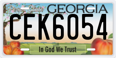GA license plate CEK6054
