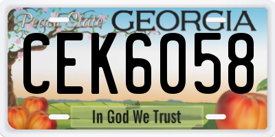GA license plate CEK6058
