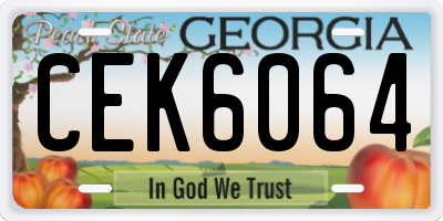 GA license plate CEK6064