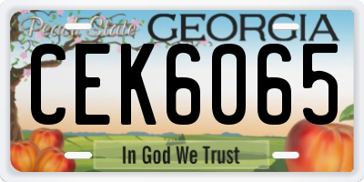GA license plate CEK6065