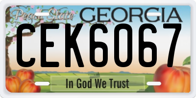 GA license plate CEK6067