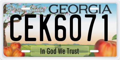 GA license plate CEK6071