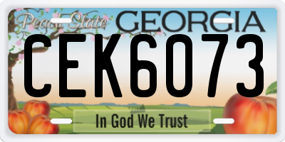 GA license plate CEK6073