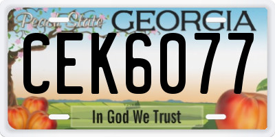 GA license plate CEK6077