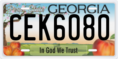 GA license plate CEK6080