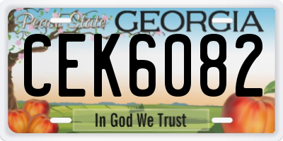GA license plate CEK6082