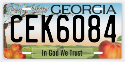 GA license plate CEK6084