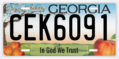 GA license plate CEK6091