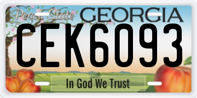 GA license plate CEK6093