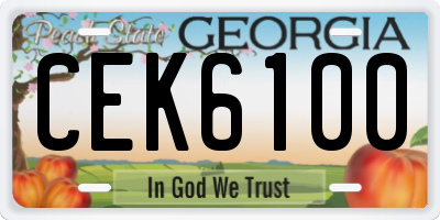 GA license plate CEK6100