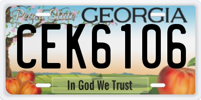 GA license plate CEK6106