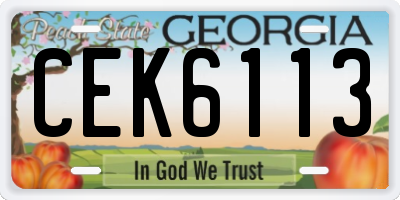 GA license plate CEK6113