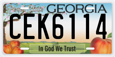 GA license plate CEK6114