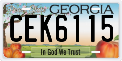 GA license plate CEK6115