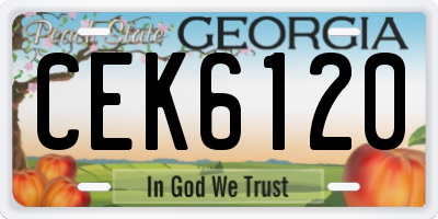 GA license plate CEK6120