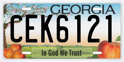 GA license plate CEK6121