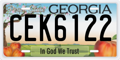 GA license plate CEK6122