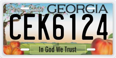 GA license plate CEK6124