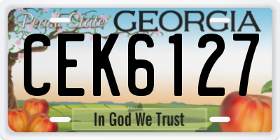 GA license plate CEK6127