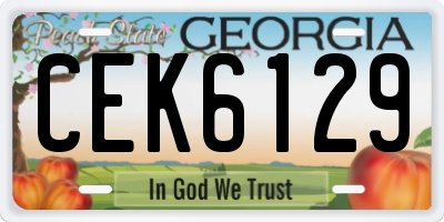 GA license plate CEK6129