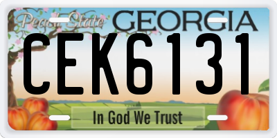 GA license plate CEK6131