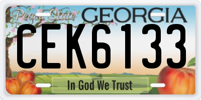 GA license plate CEK6133