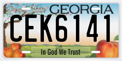 GA license plate CEK6141