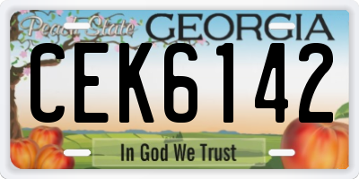 GA license plate CEK6142
