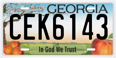 GA license plate CEK6143