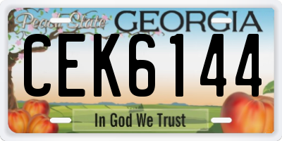 GA license plate CEK6144