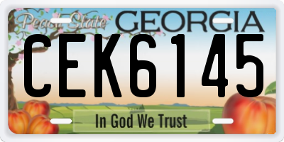 GA license plate CEK6145