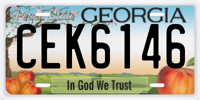 GA license plate CEK6146