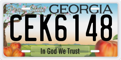 GA license plate CEK6148