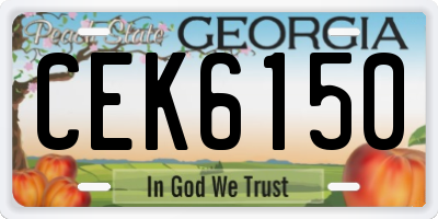GA license plate CEK6150