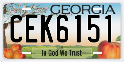 GA license plate CEK6151