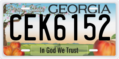 GA license plate CEK6152