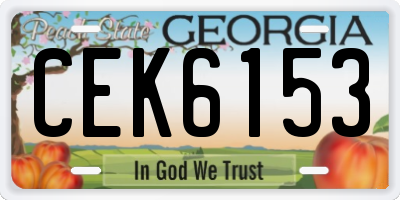 GA license plate CEK6153