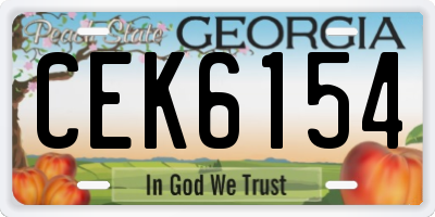 GA license plate CEK6154
