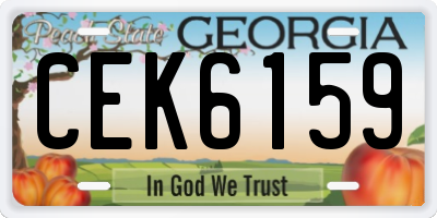 GA license plate CEK6159