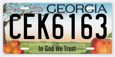 GA license plate CEK6163