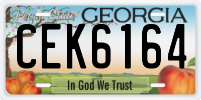 GA license plate CEK6164