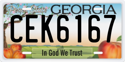 GA license plate CEK6167
