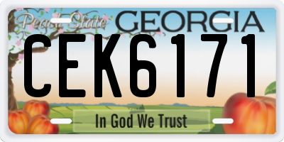 GA license plate CEK6171