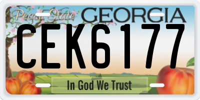 GA license plate CEK6177