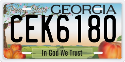 GA license plate CEK6180