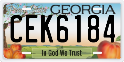 GA license plate CEK6184
